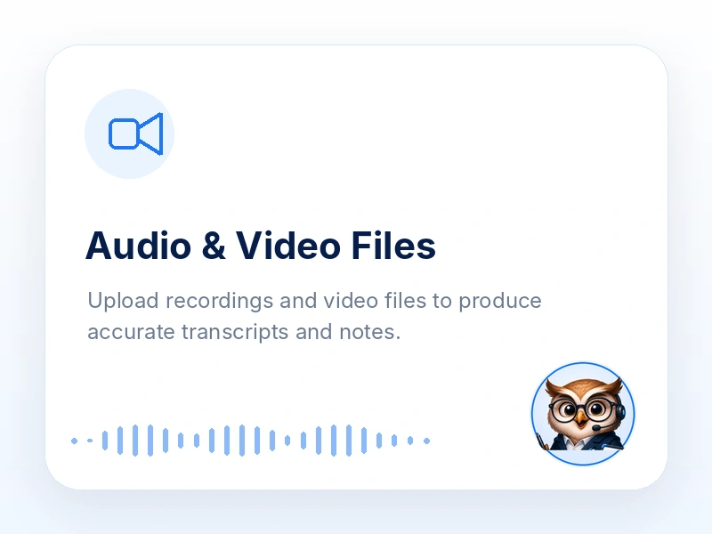 Audio and video file transcription illustration